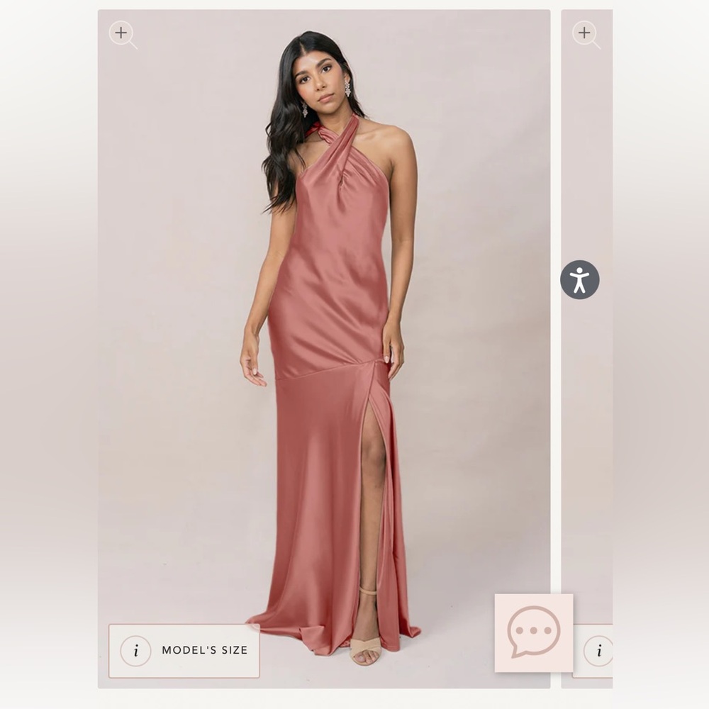 Revelry Athena Satin Dress - Desert Rose 707